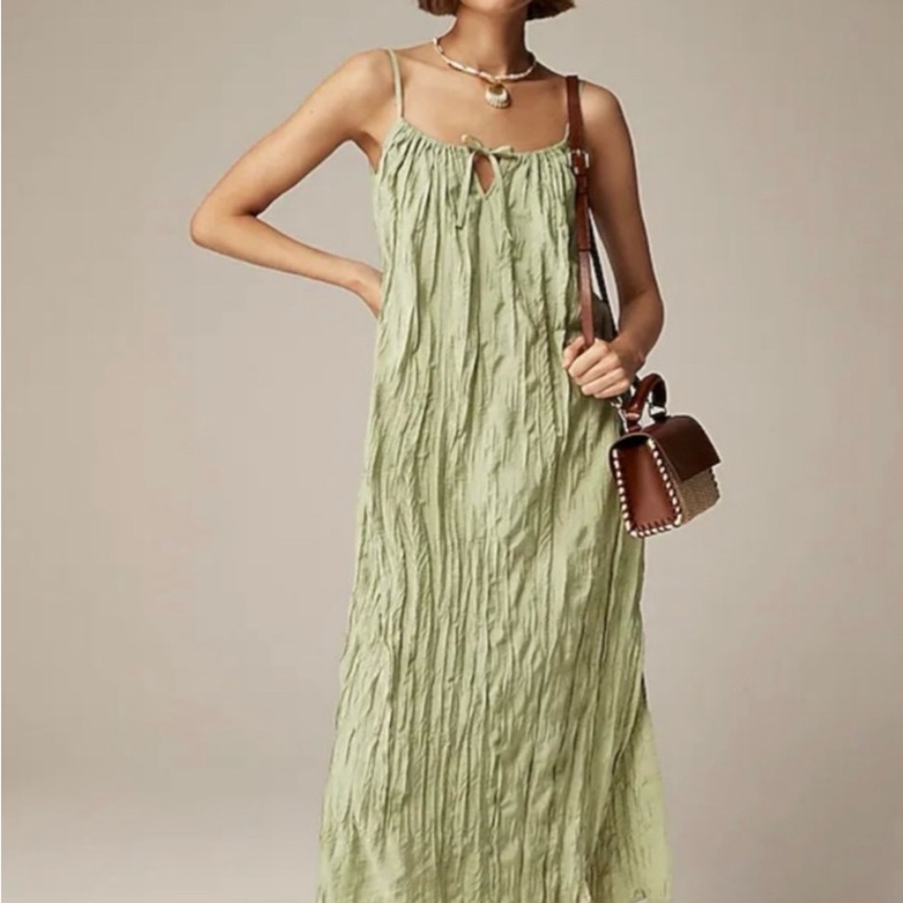 J.Crew Crinkled Side Slit Midi Dress sz L